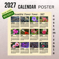 2027 Bloemen Foto Kalender - Maandag Week 