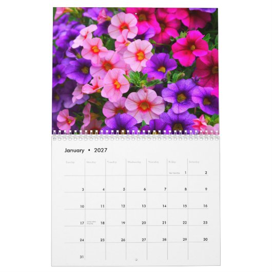 2027 Bloemen Kalender (Jan 2027)
