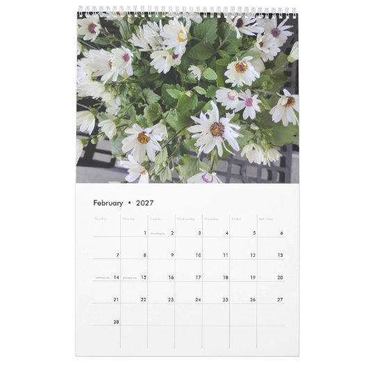 2027 Bloemen Kalender (Feb 2027)