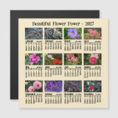 2027 Bloemencalender - maandag week magnetische ka (Voorkant / Achterkant)