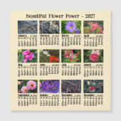 2027 Bloemencalender - maandag week magnetische ka (Voorkant)