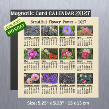 2027 Bloemencalender - maandag week magnetische ka