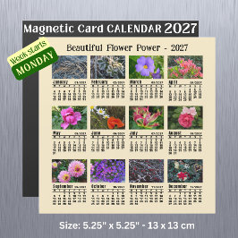 2027 Bloemencalender - maandag week magnetische ka