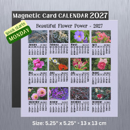 2027 Bloemencalender - maandag week magnetische ka