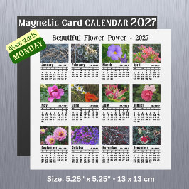 2027 Bloemencalender - maandag week magnetische ka
