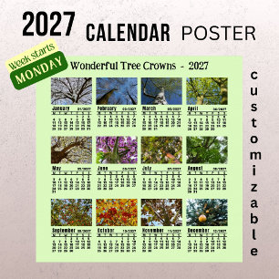 2027 Boomkroon Foto Agenda - Maandag Week  Poster