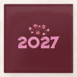 2027 Cadeaubon voor MOEDER, VADER, ZUS, ZOON, VRIE Glazen Onderzetter