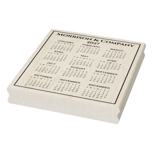 2027 Calendar #3 Four Rows, Three Columns, Name Rubberstempel (Stempel)