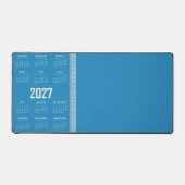 2027 Calendar, Greek Fret, Cosmic Latte on Blue Bureaumat (Voorkant)