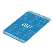 2027 Calendar, Greek Fret, Cosmic Latte on Blue Magneet (Linkerzijde)