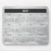 2027 Calendar Wavy Brushed Steel Abstract Muismat (Voorkant)