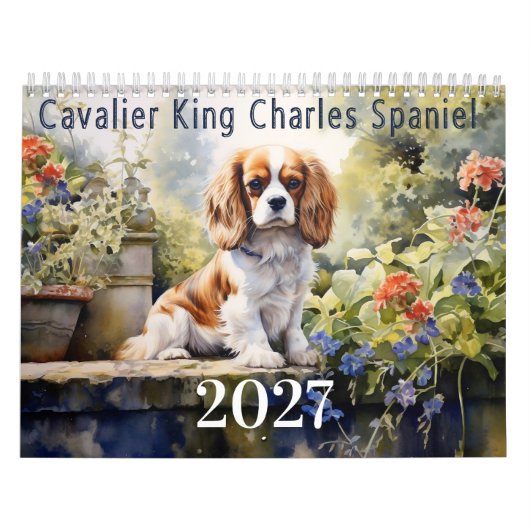 2027 Cavalier King Charles Spaniel Kalender (Hoes)