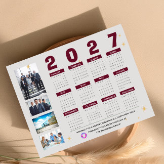 2027 Corporate Photo Calendar Business Christmas Poster