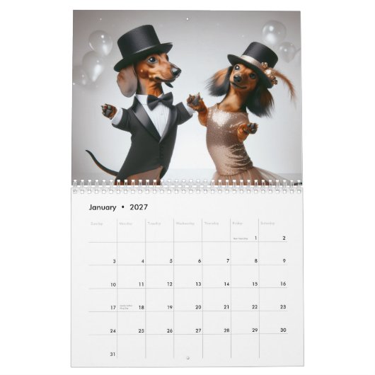 2027 DACHSHUND KALENDER (Jan 2027)