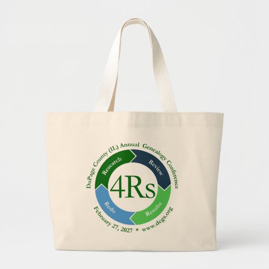 2027 DCGS Conferentiegelogo Grote Tote Bag (Voorkant)