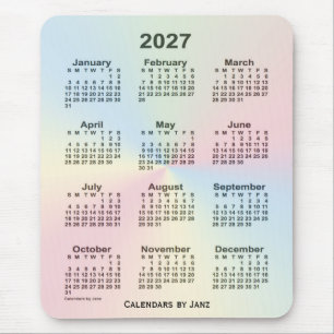 2027 de Kalender van de Wolk van de Regenboog door Muismat