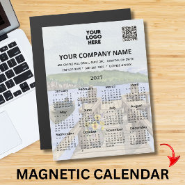 2027 Dock Water Magnet Kalender Zakelijk Logo QR