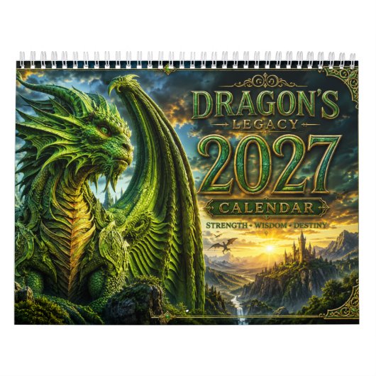 2027 Draken Kunstkalender Kalender (Hoes)