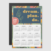 2027 Droom Plan Do Mooi Bloemig Abstracte Kalender (Voorkant / Achterkant)