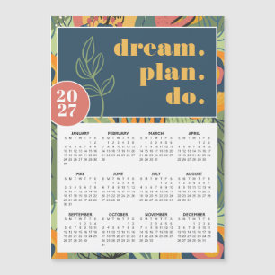 2027 Droom Plan Do Mooi Bloemig Abstracte Kalender