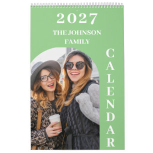 2027 Eenvoudig Modern Aangepaste 14 Foto's Familie Kalender
