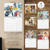 2027 Eenvoudige Aangepaste Fotosamenstelling 4 Per Kalender