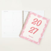 2027 Elegante Roze Bloemige Planner Met Harde Kaft (Display)