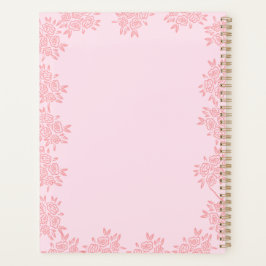 2027 Elegante Roze Bloemige Planner Met Harde Kaft