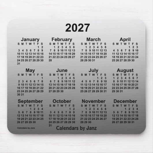 2027 Faded witte kalender van Janz Muismat (Voorkant)