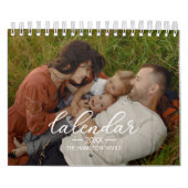 2027 Familie Aangepaste Foto Chic Script Agenda Kalender (Hoes)