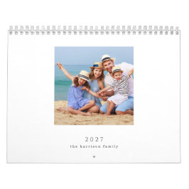 2027 Familie Foto Geschenk Aangepast 12 Maanden Kalender