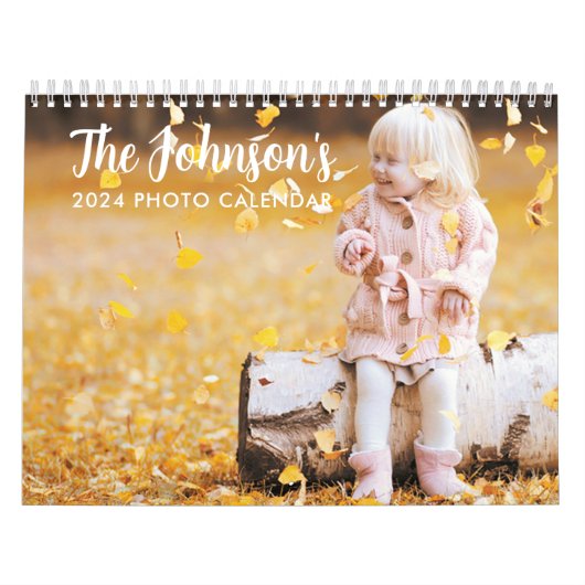 2027 Familie Foto Kalender | Bewerkbare Jaartekst (Hoes)