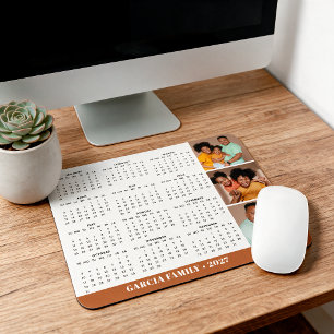 2027 Familie Fotocollage Muis Pad Kalender Muismat