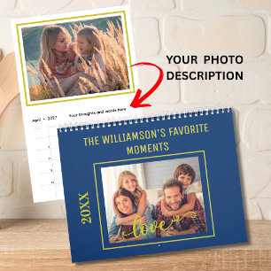 2027 Familie Foto's Maandelijkse Bericht Muur 2-pa Kalender