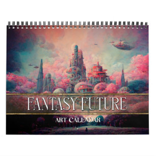 2027 Fantasy Toekomst Surrealistische Steden Kalen Kalender