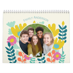 2027 foto kleurrijke bloemrijke moderne elegante c kalender