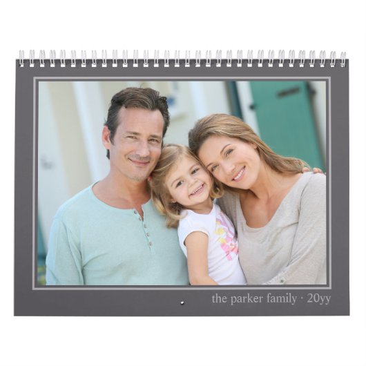 2027 Fotokalender met afbeelding per maand grijs Kalender (Hoes)