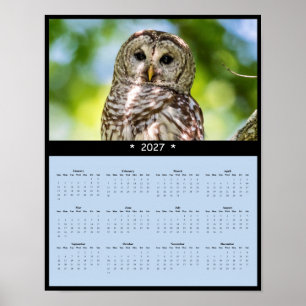 2027 Gebarende Uil Muurkalender - Zielvolle Ogen Poster
