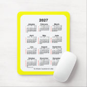 2027 Geel Twee Toon 52 Week Agenda van Janz Muismat (Met muis)