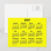2027 Gele Mini Kalender van Janz Briefkaart (Voorkant / Achterkant)