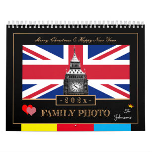 2027 Gelukkig Nieuwjaar, Britse Vlag, Big Ben VK Kalender