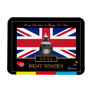 2027 Gelukkig Nieuwjaar, Britse Vlag, Big Ben VK Magneet