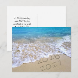 2027 Gelukkig Nieuwjaar Strand Briefkaart