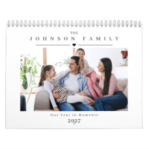 2027 Gepersonaliseerde gezelfgemaakte familieagend Kalender