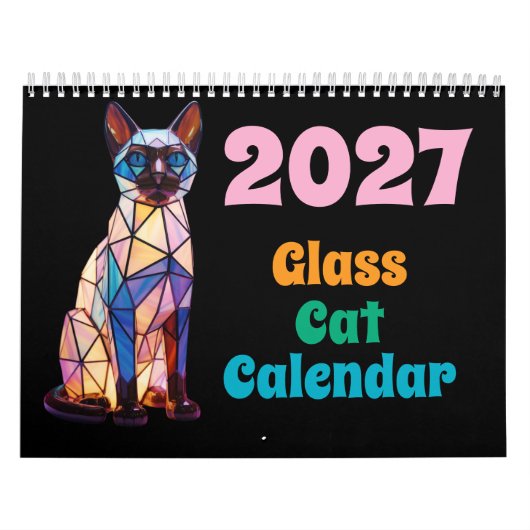 2027 Glas Kat Kalendar Kalender (Hoes)