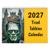 2027 Grappige Moeë Tabbykatten Kalender (Hoes)