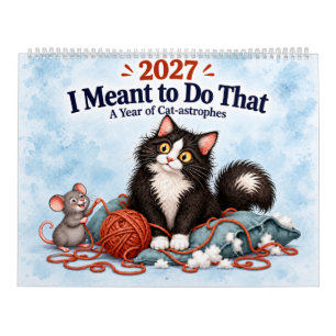  2027 Grappige Tuxedo Kat - Ik Wou Het Zo Doen Kalender