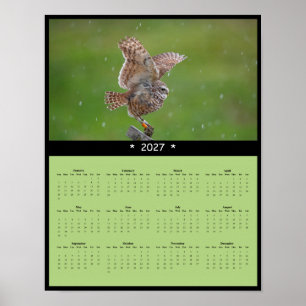 2027 Gravende Uil Muurkalender - Nieuwsgierige Waa Poster