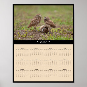 2027 Gravende Uil Muurkalender - Onverschrokken Ge Poster
