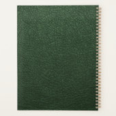 2027 Groene gouden monogram script naam elegant Planner (Achterkant)